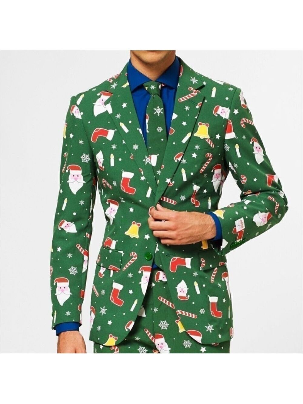 Mens Oppo Suit and Tie Holiday Party Christmas Suit 3 Piece Suit New